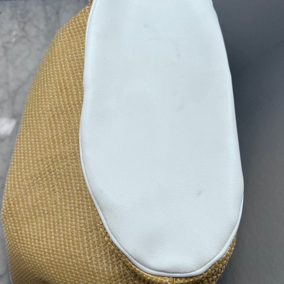 Victoria’s Secret Rafia Embroidery Beach Life Bag Tote Handbag White Peach - Picture 9 of 10